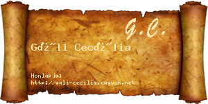 Gáli Cecília névjegykártya